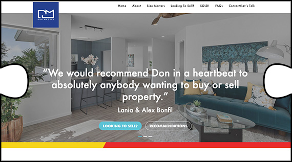 Don Mackay Real Estate website with responsive design, designed and built by Jigsaw Design and webhosted too