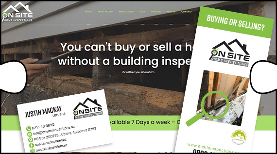 Onsite Home Inspections website with parallax scrolling technique and mobile optimisation designed, built and webhosted by Jigsaw Design